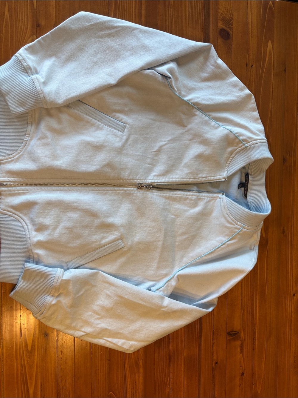 Victoria's Secret Pale Blue Zip-Up Bomber Jacket